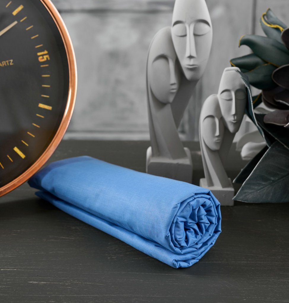 Σεντόνια Μονόχρωμα Λάστιχο Angel - Malibu Blue, Υπέρδιπλο λάστιχο (175x200+25) - ANGEL- COKITEX