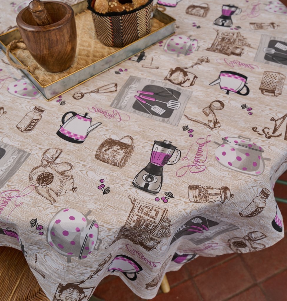 Τραπεζομάντηλα Κουζίνας Cook - Purple, 140x140cm - MULTI LINE- COKITEX