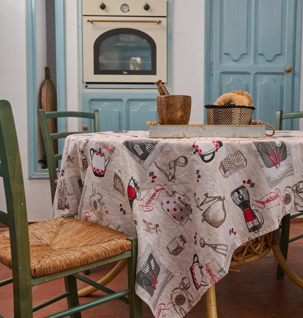 Τραπεζομάντηλα Κουζίνας Cook - Red, 140x140cm - MULTI LINE- COKITEX