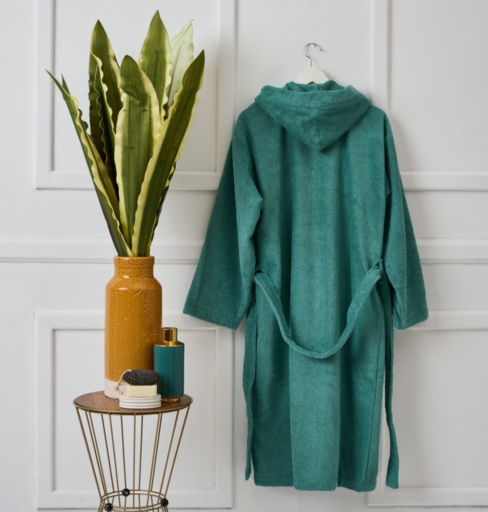 Μπουρνούζι με Κουκούλα Pure Cotton - Acqua, Extra Large - PURE COTTON- COKITEX