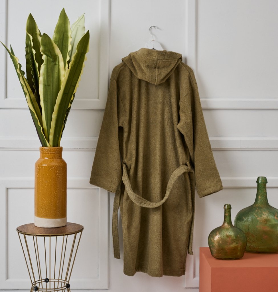 Μπουρνούζι με Κουκούλα Pure Cotton - Olive, Extra Large - PURE COTTON- COKITEX