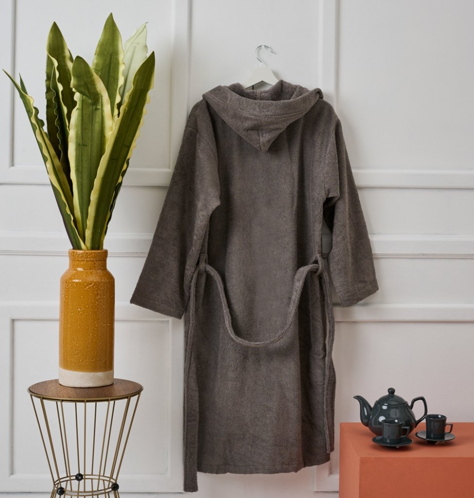 Μπουρνούζι με Κουκούλα Pure Cotton - Grey, XX Large - PURE COTTON- COKITEX