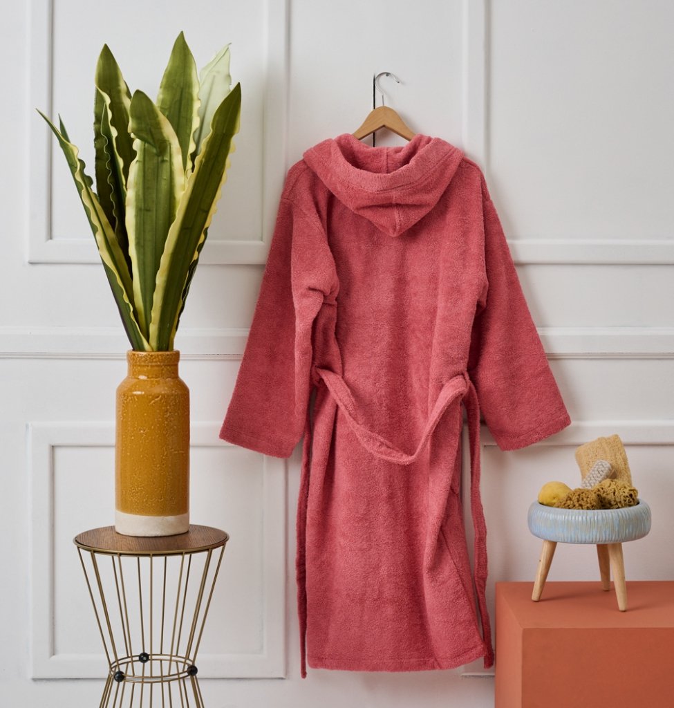 Μπουρνούζι με Κουκούλα Pure Cotton - Rose Pink, Extra Large - PURE COTTON- COKITEX