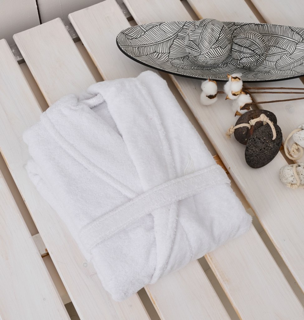 Μπουρνούζι με Κουκούλα Pure Cotton - White, Large - PURE COTTON- COKITEX