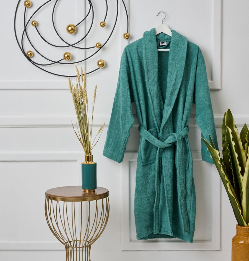 Μπουρνούζι με γιακά Pure Cotton - Acqua, Extra Large - PURE COTTON- COKITEX