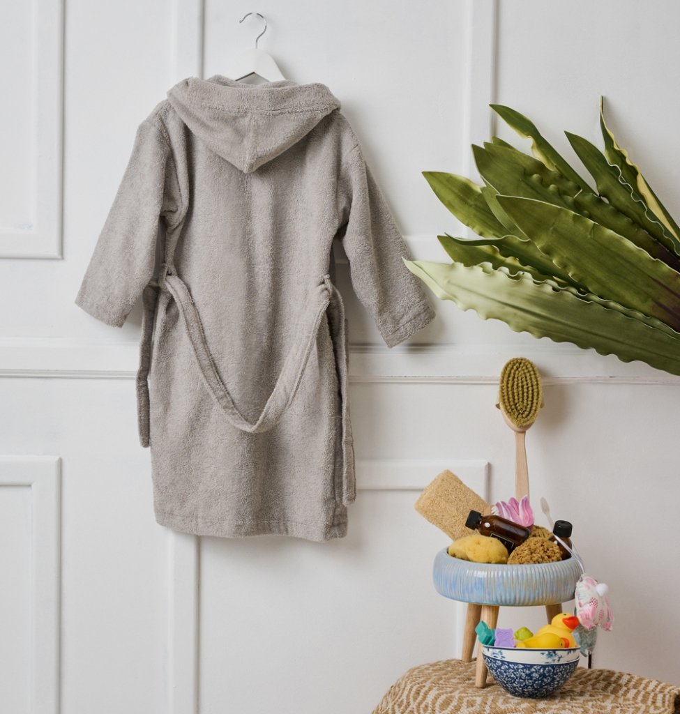 Νέο Μπουρνούζι με Κουκούλα Beauty Line - Grey, 6-8 ετών - BEAUTY LINE- COKITEX