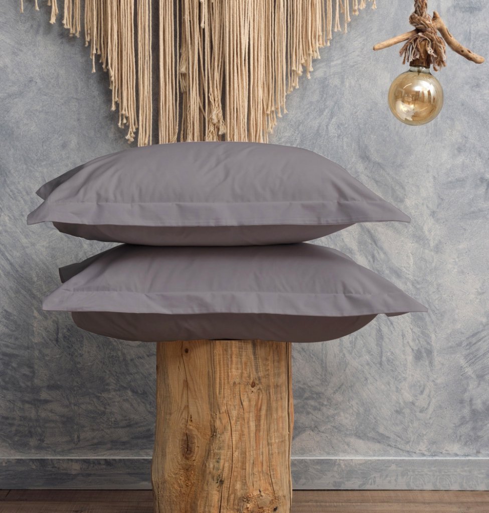 Μαξιλαροθήκες Μονόχρωμες Melody - Elephant, 50x70+5 cm Oxford - MELODY- COKITEX