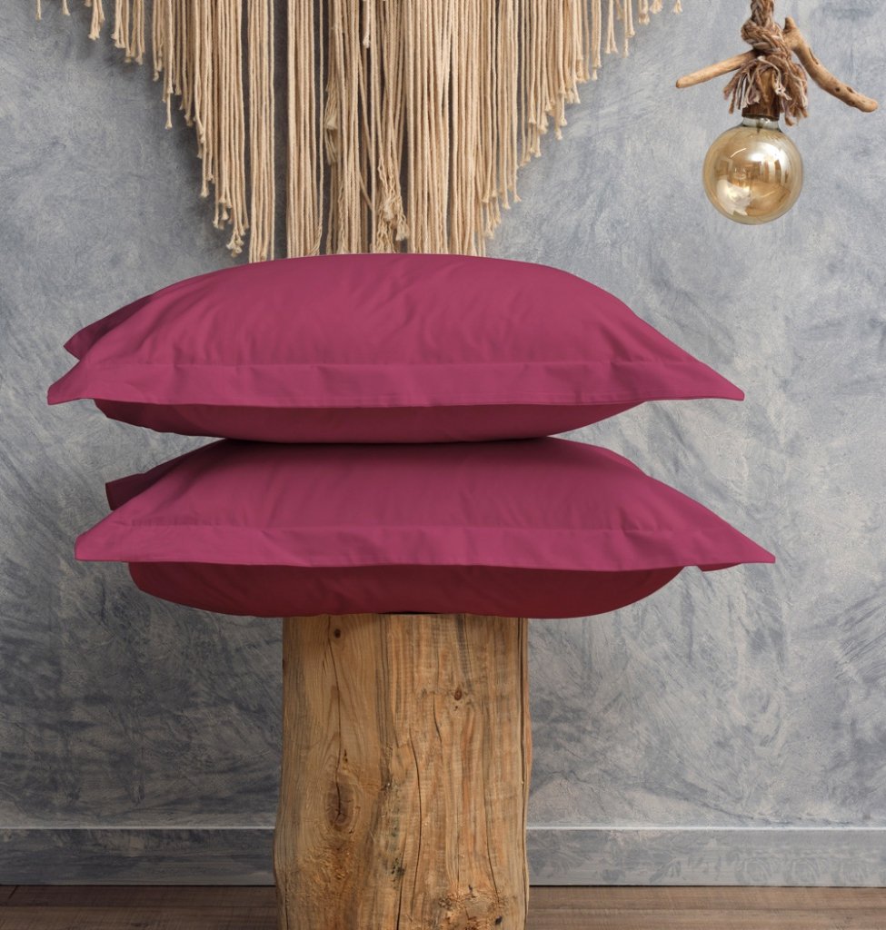 Μαξιλαροθήκες Μονόχρωμες Melody - Plum, 50x70+5 cm Oxford - MELODY- COKITEX