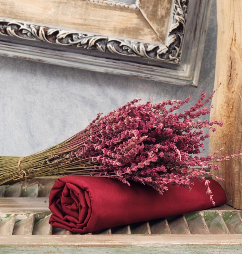 Σεντόνια Μονόχρωμα Λάστιχο Angel - Burgundy, Υπέρδιπλο λάστιχο (175x200+25) - ANGEL- COKITEX