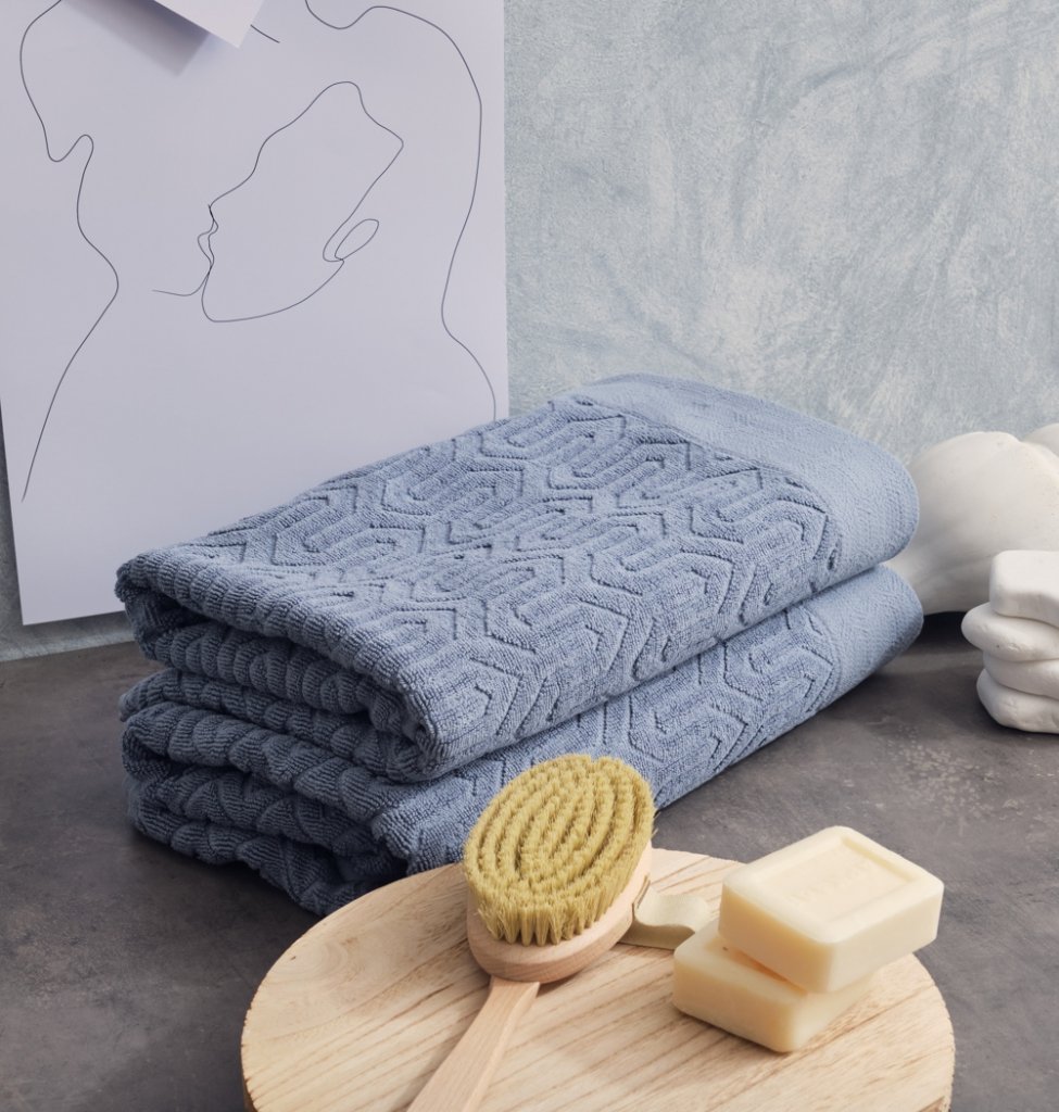 Alternative view of Πετσέτα Ζακάρ Sienna Dusty Blue - Προσώπου 50x100 - SERENE- COKITEX