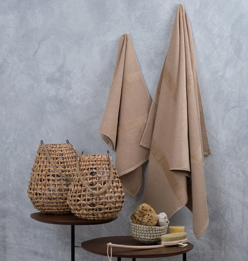 Πετσέτα Ζακάρ Pop Corn Latte - Σώματος 80x150 - SERENE- COKITEX