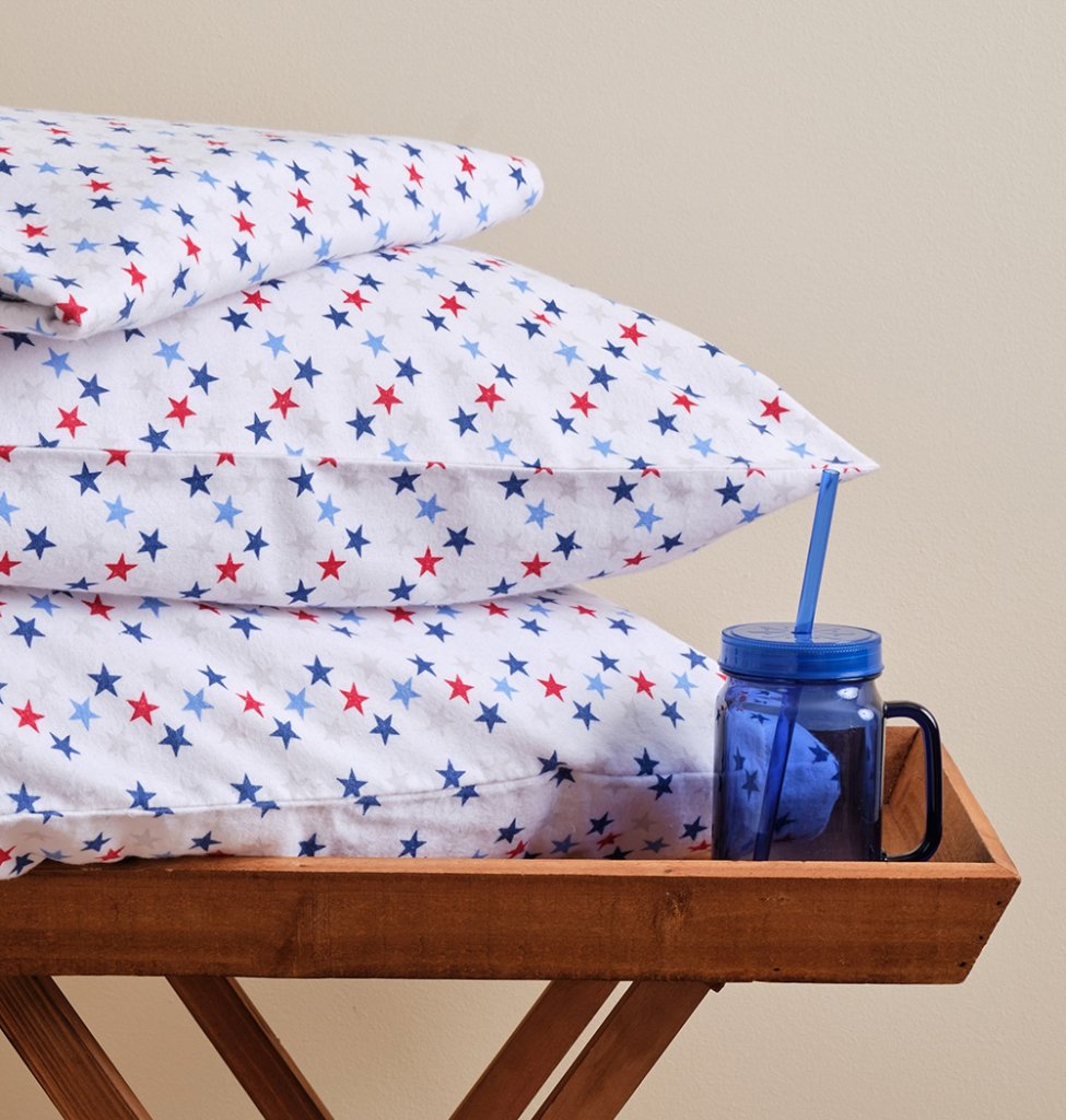 Alternative view of Σεντόνια Σετ Φανέλα Cheveron Stars - Fuschia Purple, Μονό (2x 165x250+ 1 μαξ. 50x70) - WINTER PLEASURE- COKITEX