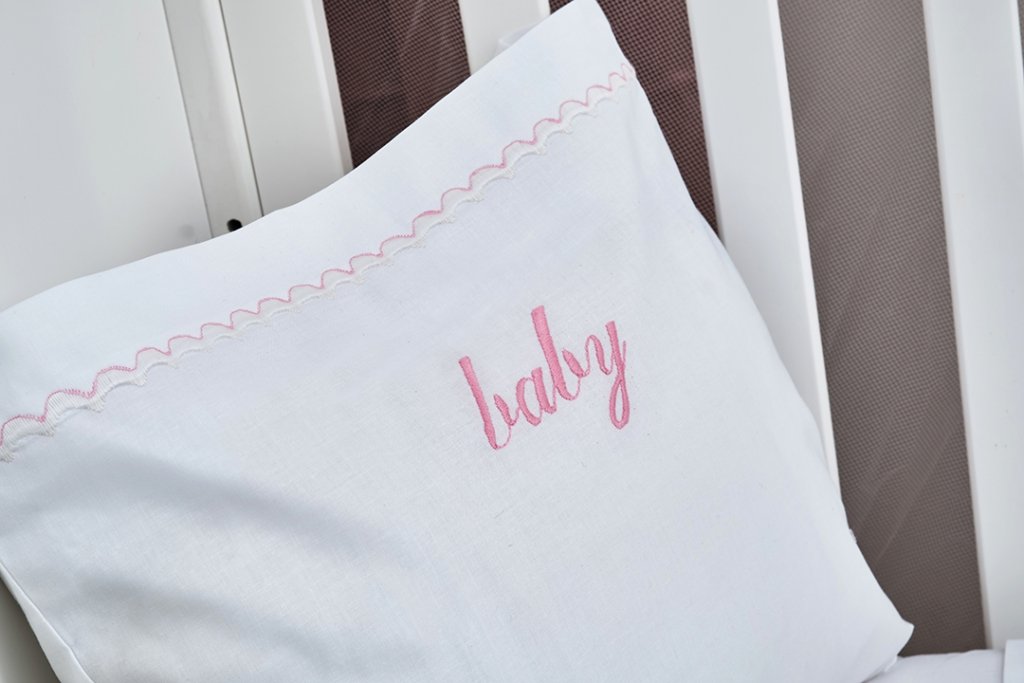 Alternative view of Σεντόνια Σετ Λευκό με Kέντημα Train Pink - (2x 120x160 + 1 μαξ. 30x40) - BABY- COKITEX