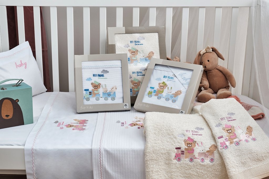 Alternative view of Πετσέτες Σετ με Kέντημα Train Blue - 50x90,75x150 με κέντημα - KIDS WITH LOVE- COKITEX