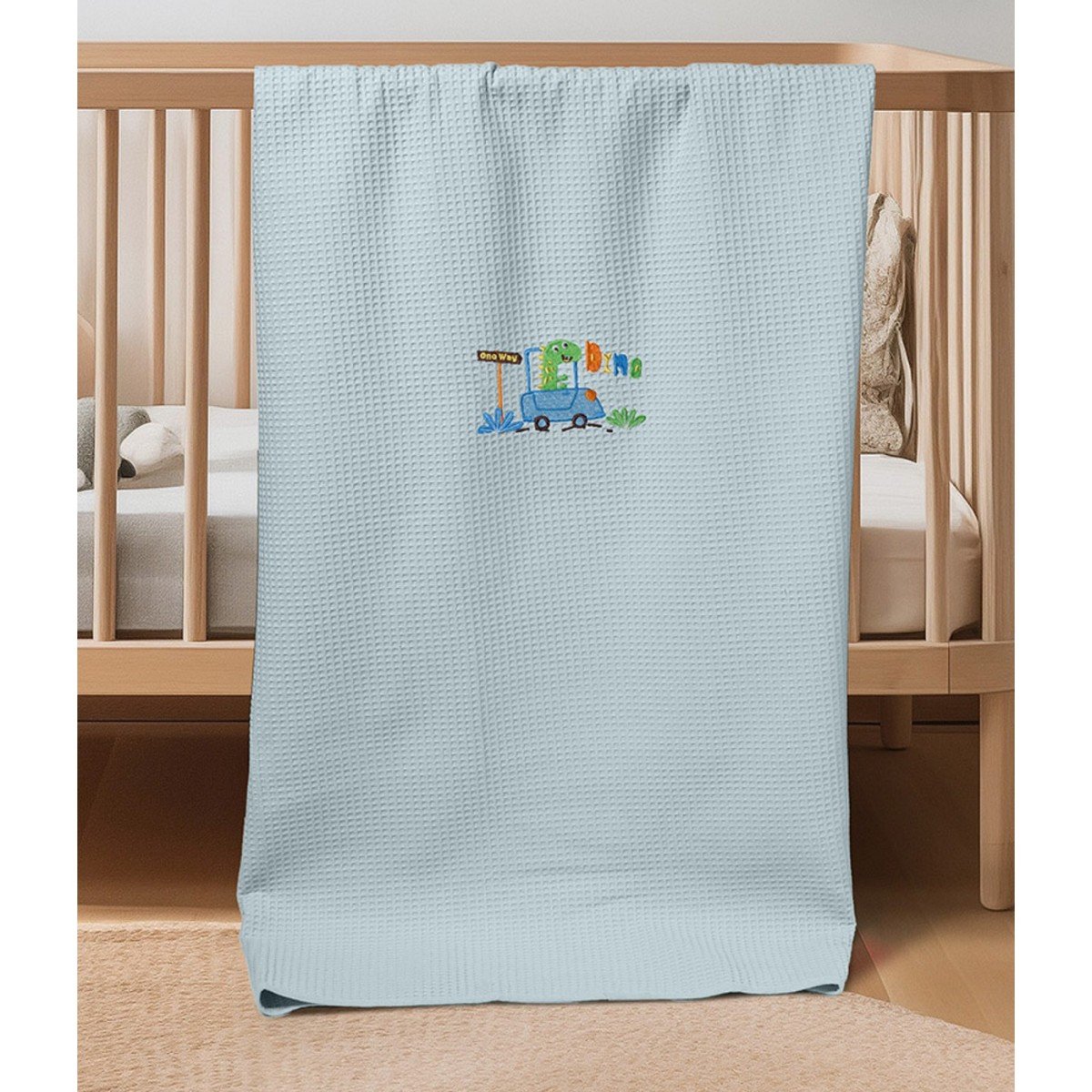 ΚΟΥΒΕΡΤΑ ΠΙΚΕ ΑΓΚΑΛΙΑΣ 80X110 ADAM HOME DINOSAUROS BLUE - Image 2