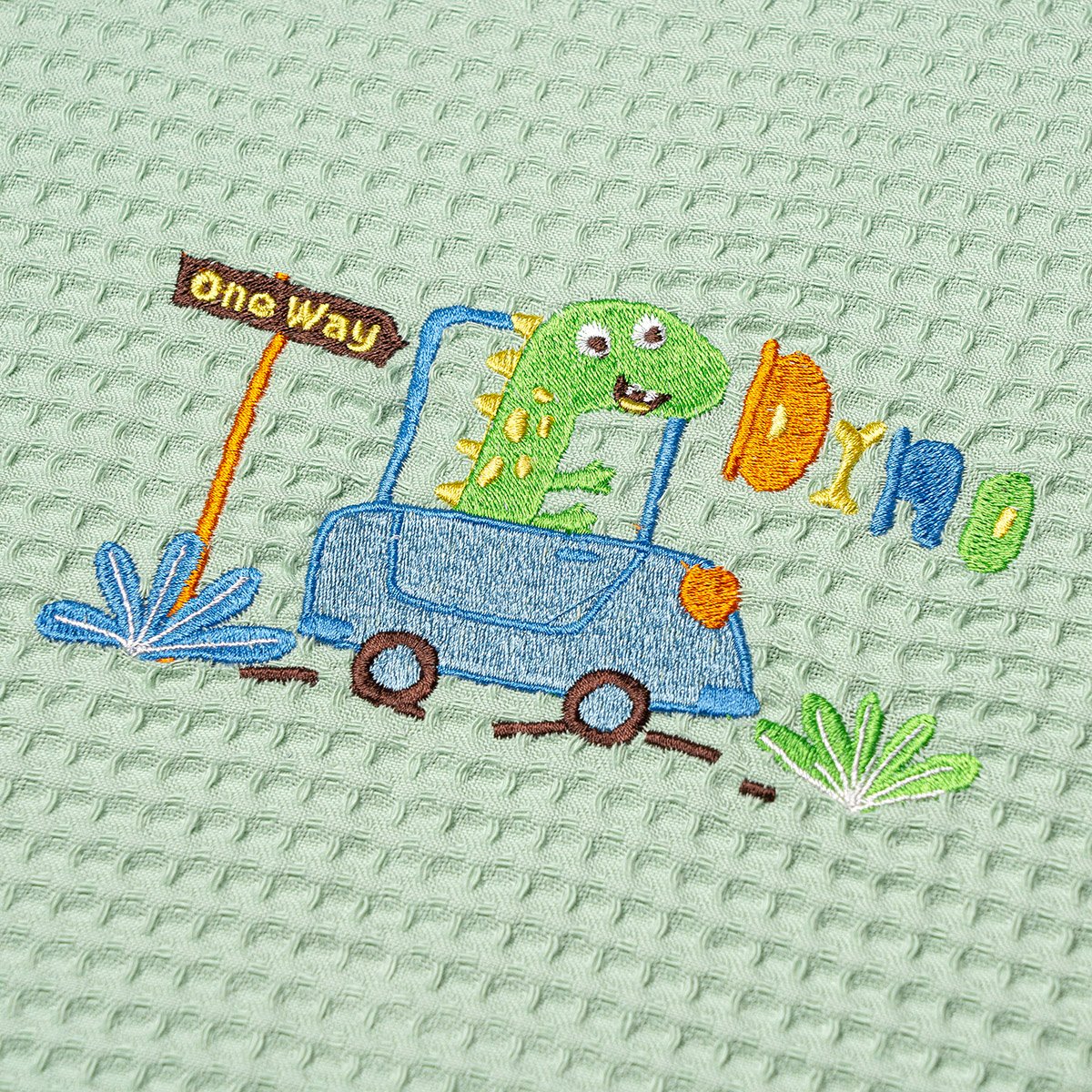 ΚΟΥΒΕΡΤΑ ΠΙΚΕ ΑΓΚΑΛΙΑΣ 80X110 ADAM HOME DINOSAUROS GREEN - Image 2