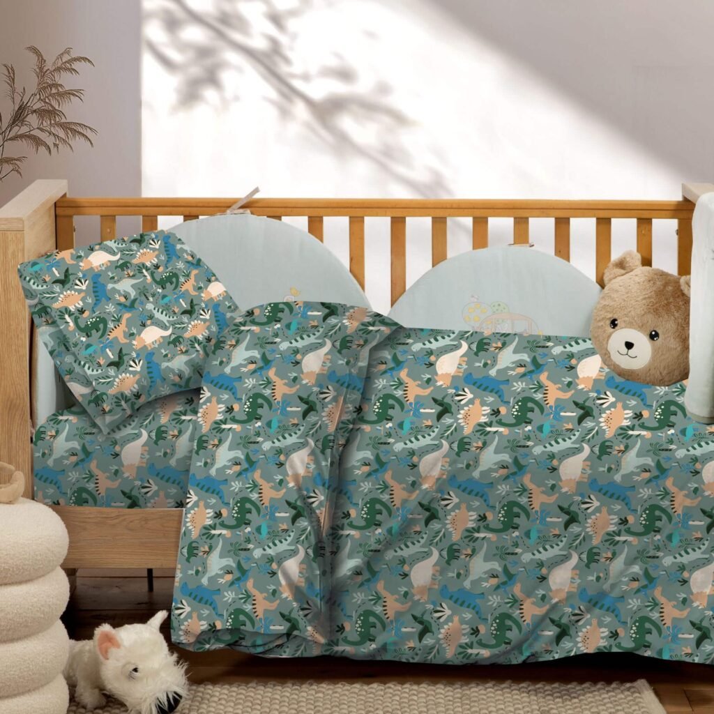 Βρεφικά Σετ Σεντόνι Κούνιας Με Λάστιχο Dinosaurs 8728 - Astron Italy