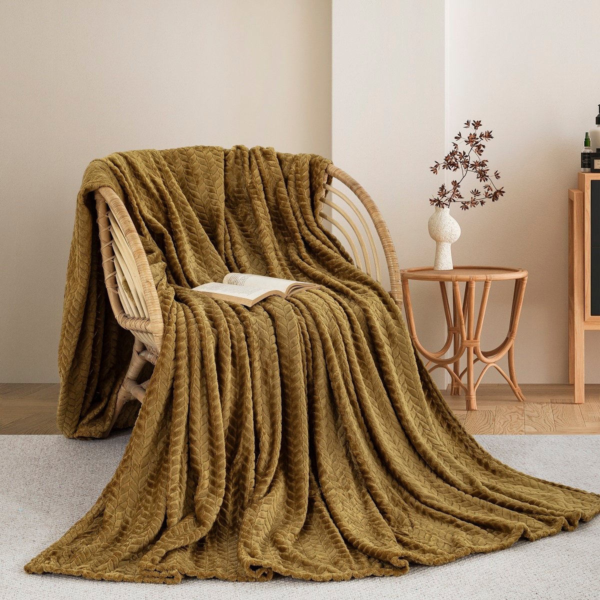 ΚΟΥΒΕΡΤΑ FLEECE ΗΜΙΔΙΠΛΟ 180X240 ADAM HOME (550) HONEY GOLD (75)