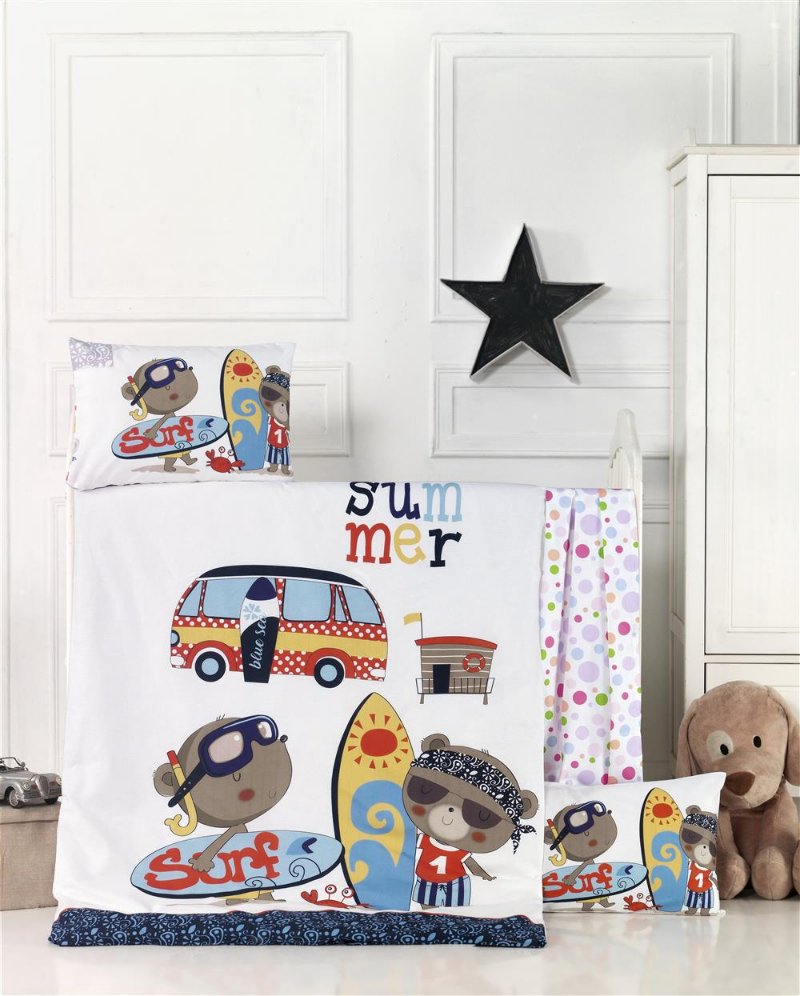 SURF - ΣΕΤ ΠΑΠΛΩΜΑΤΟΘΗΚΗ ΒΡΕΦΙΚΗ 2 ΤΕΜ. - ΡΟΖ - 100X150 - Rythmos