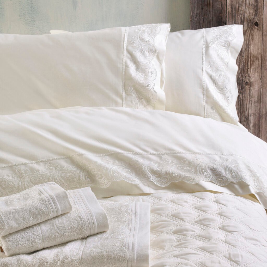 ANIKA ΕΚΡΟΥ - ΣΕΤ ΣΕΝΤΟΝΙΑ ΜΕ ΔΑΝΤΕΛΑ 4 ΤΕΜ. - ΕΚΡΟΥ - ΥΠΕΡΔΙΠΛΟ (230X260) - Rythmos