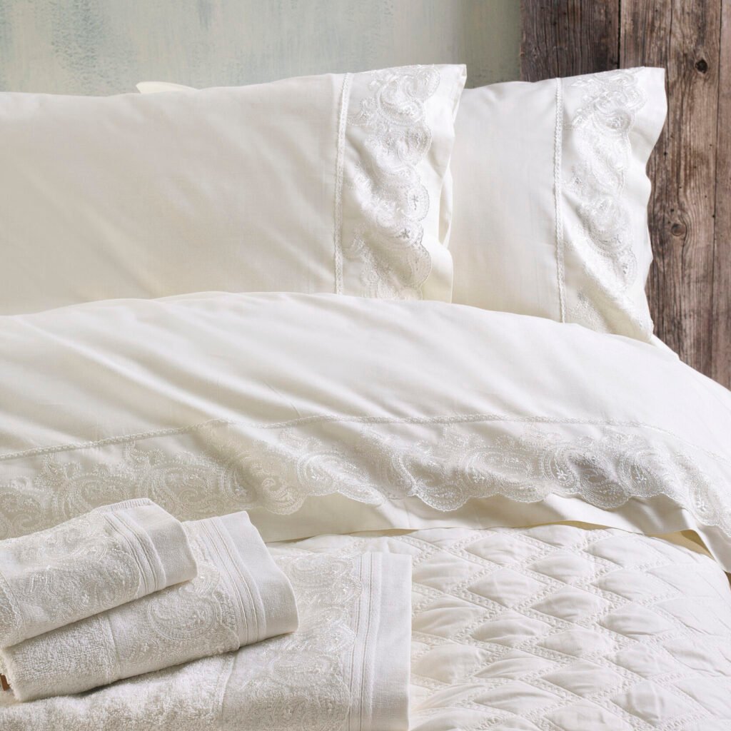 ANIKA ΕΚΡΟΥ - ΣΕΤ ΣΕΝΤΟΝΙΑ ΜΕ ΔΑΝΤΕΛΑ 4 ΤΕΜ. - ΕΚΡΟΥ - ΥΠΕΡΔΙΠΛΟ (230X260) - Rythmos