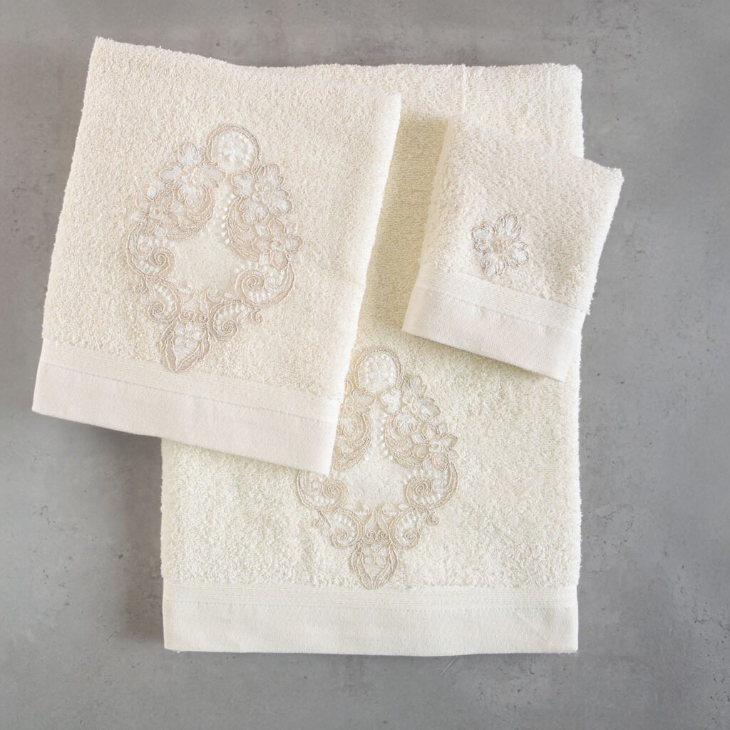 CYBELE ΕΚΡΟΥ - ΣΕΤ ΠΕΤΣΕΤΕΣ 3ΤΕΜ. ΜΟΤΙΦ - ΕΚΡΟΥ - ΣΕΤ 3 ΤΕΜΑΧΙΩΝ (30X50, 50X90, 80X150) ΣΥΣΚΕΥΑΣΙΑ ΚΟΥΤΙΟΥ - Rythmos