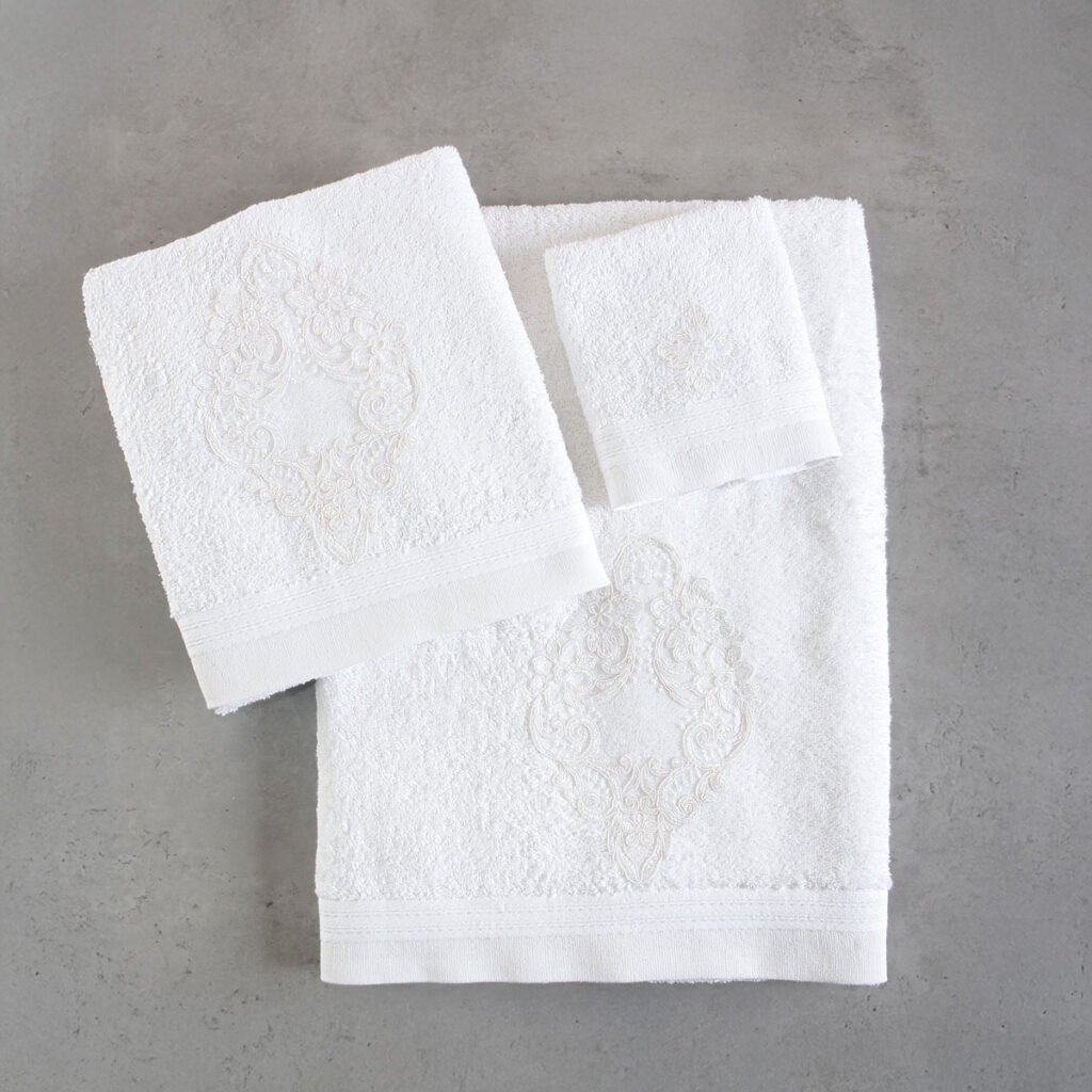 CYBELE ΛΕΥΚΟ - ΣΕΤ ΠΕΤΣΕΤΕΣ 3ΤΕΜ. ΜΟΤΙΦ - ΛΕΥΚΟ - ΣΕΤ 3 ΤΕΜΑΧΙΩΝ (30X50, 50X90, 80X150) ΣΥΣΚΕΥΑΣΙΑ ΚΟΥΤΙΟΥ - Rythmos