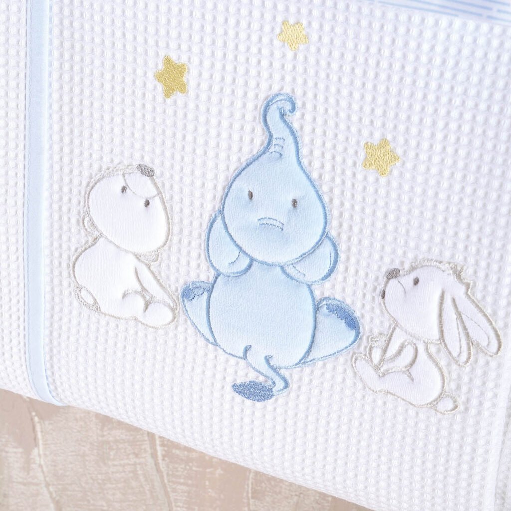 ELEPHANT FRIENDS ΣΙΕΛ - KOYBEΡΤΑ ΠΙΚΕ ΜΕ ΚΕΝΤΗΜΑ - ΣΙΕΛ - 120X150 - Rythmos