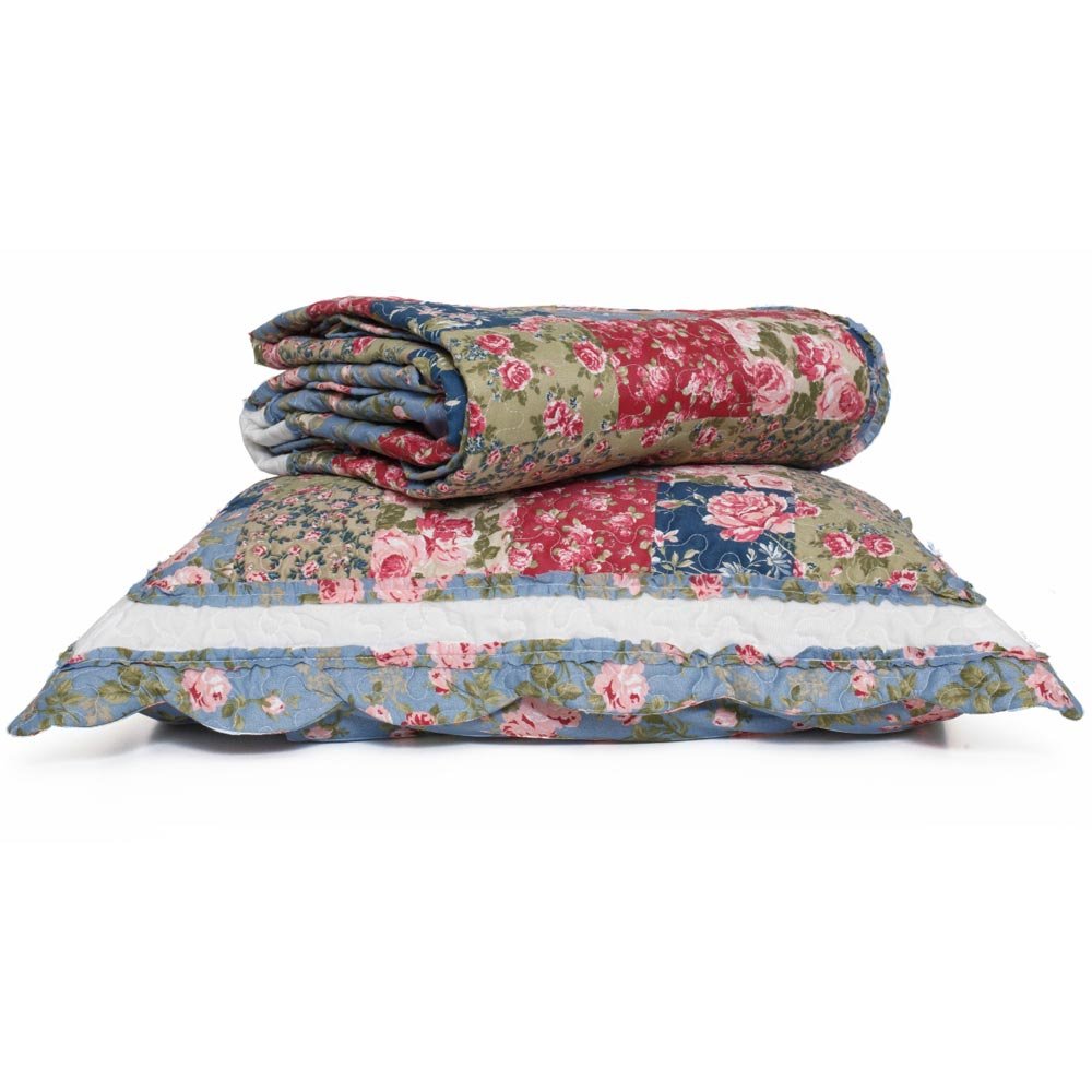 Alternative view of Κουβερλί Εμπριμέ Σετ Γ-1 Μονό - 160 x 220 cm + 50 x 70 cm - Μπλε - Borea Home Textiles