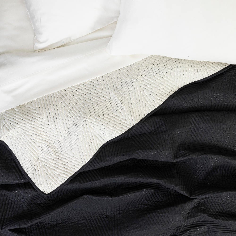 Alternative view of Κουβερλί Premium Μονό - 160 x 240 cm - Μαύρο-Εκρού - Borea Home Textiles