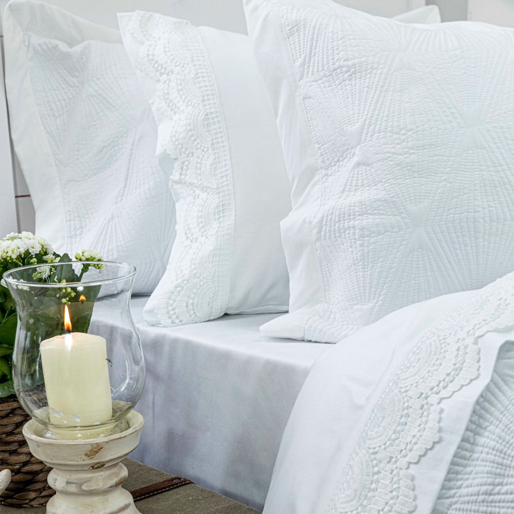 Κουβερλί Σετ Φαίδρα Λευκό Υπέρδιπλο - 220 x 240 cm + (2) 50 x 70 cm - Λευκό - Borea Home Textiles - Image 4