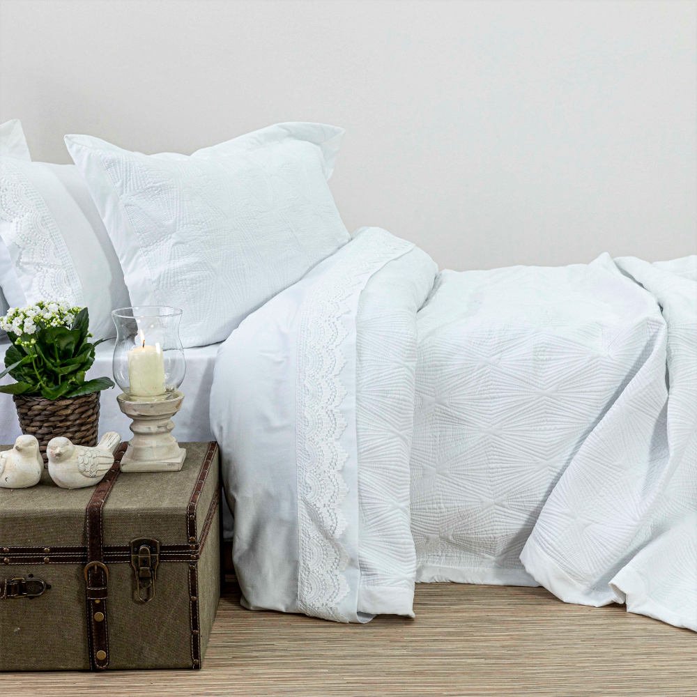 Κουβερλί Σετ Φαίδρα Λευκό Υπέρδιπλο - 220 x 240 cm + (2) 50 x 70 cm - Λευκό - Borea Home Textiles - Image 3