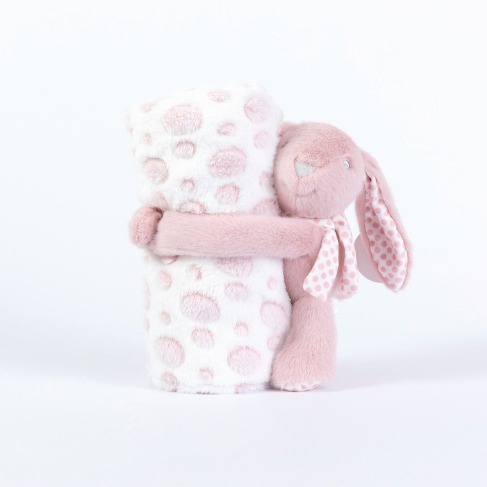 Κουβέρτα Αγκαλιάς Σετ Κουκλάκι Rabbit Ροζέ - 75 x 100 cm - Ροζέ - Borea Home Textiles