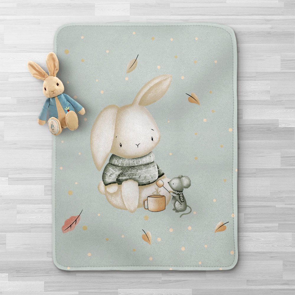 Κουβέρτα Κούνιας Λαγουδάκι - 100 x 140 cm - Φυστικί - Borea Home Textiles