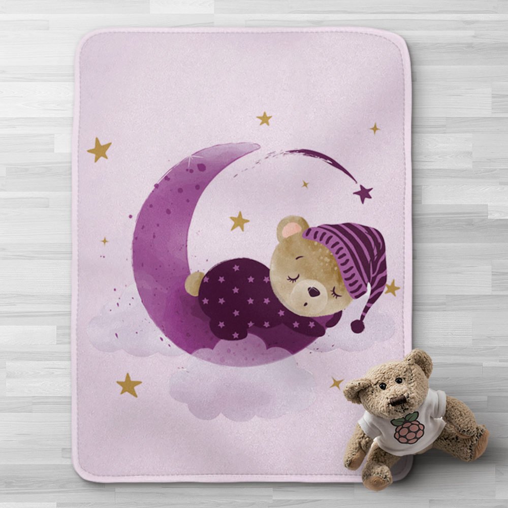 Κουβέρτα Κούνιας Sleeping Bear Μωβ - 100 x 140 cm - Μωβ - Borea Home Textiles