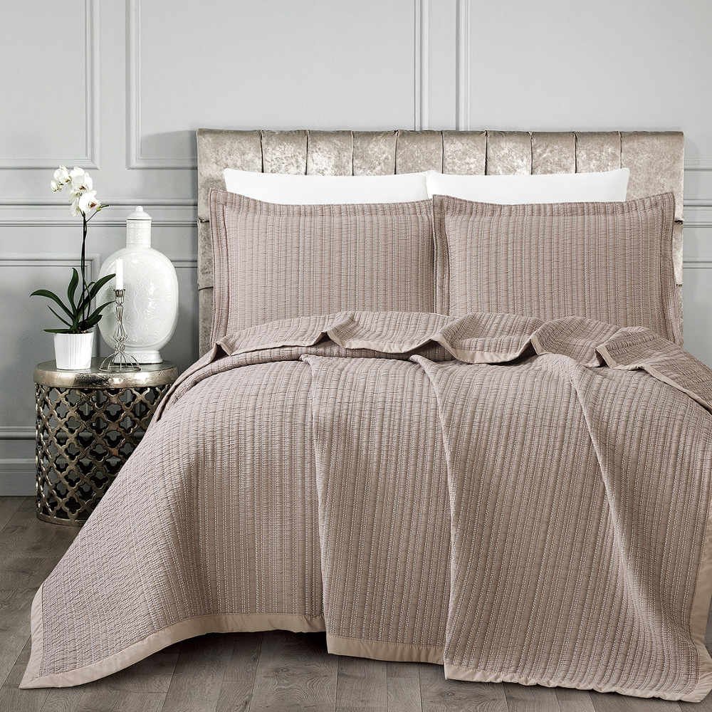 Κουβέρτα Ζακάρ Σετ Όνειρα Μπεζ Υπέρδιπλη - 230 x 245 cm + (2) 50 x 70 cm - Μπεζ - Borea Home Textiles