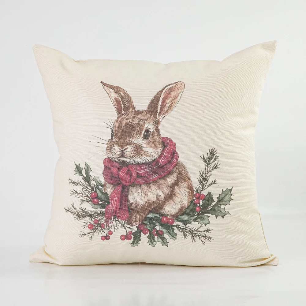 Μαξιλάρι Διακοσμητικό Χριστουγεννιάτικο Printed Σχέδιο 100 - 45 x 45 cm - Εκρού - Borea Home Textiles