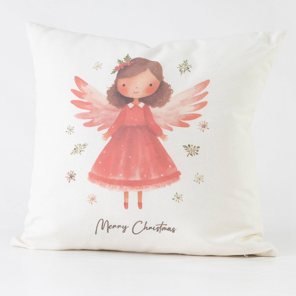 Μαξιλάρι Διακοσμητικό Χριστουγεννιάτικο Printed Σχέδιο 127 - 45 x 45 cm - Εκρού - Borea Home Textiles