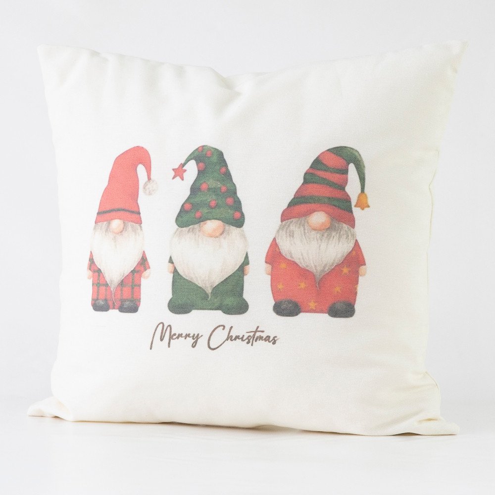 Μαξιλάρι Διακοσμητικό Χριστουγεννιάτικο Printed Σχέδιο 128 - 45 x 45 cm - Εκρού - Borea Home Textiles