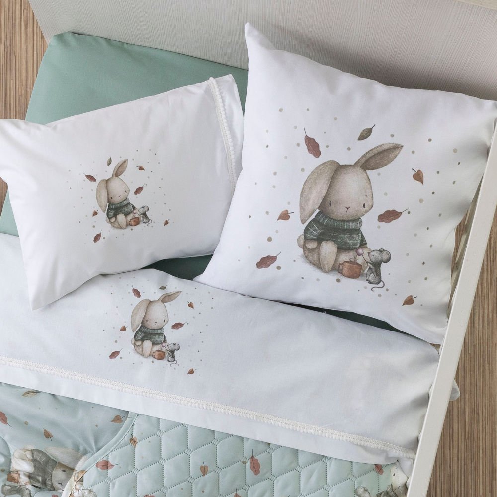 Alternative view of Μαξιλάρι Διακοσμητικό Printed Λαγουδάκι - 45 x 45 cm - Λευκό - Borea Home Textiles