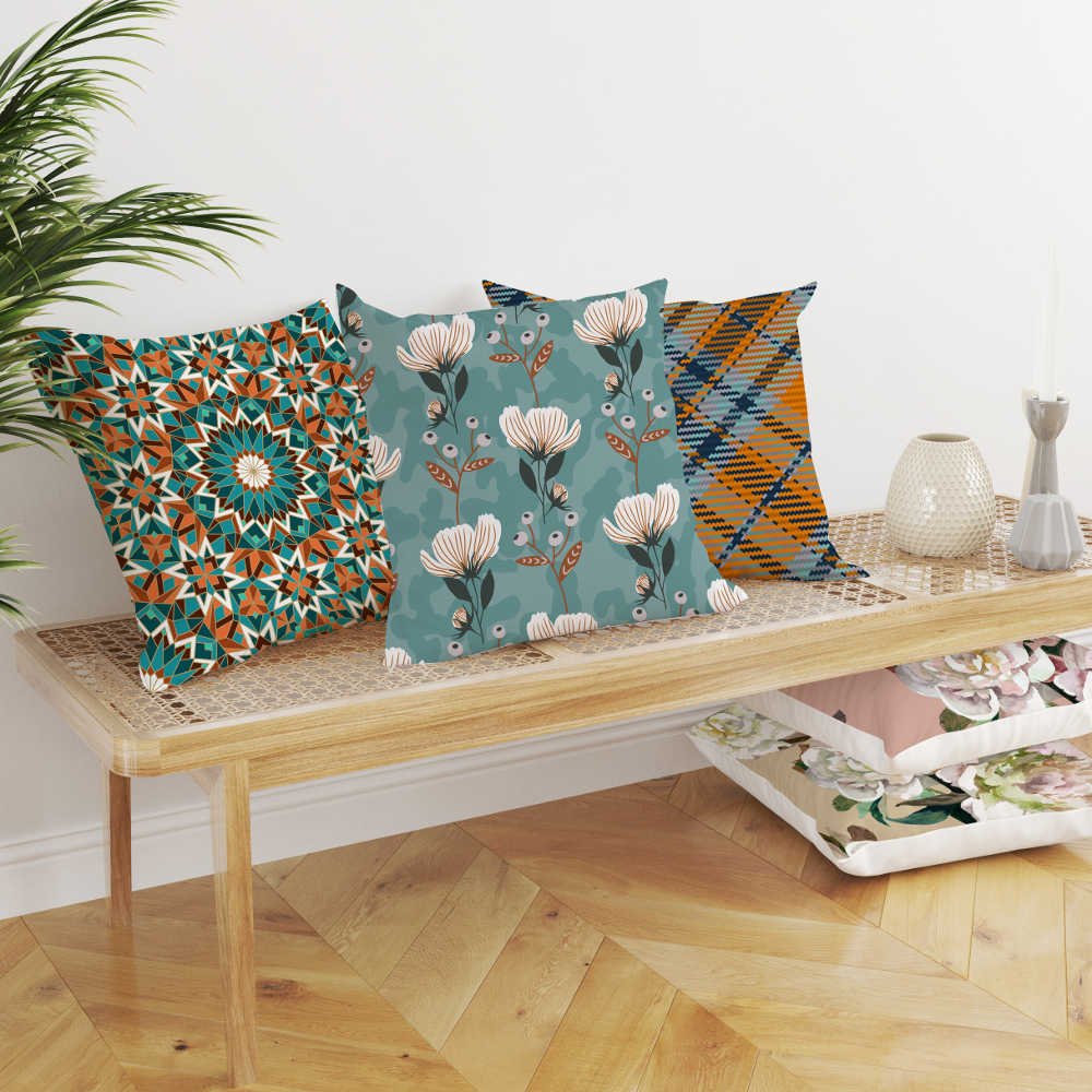 Alternative view of Μαξιλάρι Διακοσμητικό Printed Σχέδιο 27 - 45 x 45 cm - Εκρού - Borea Home Textiles