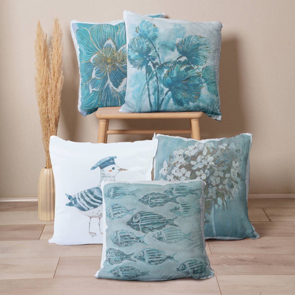 Alternative view of Μαξιλάρι Διακοσμητικό Printed Σχέδιο 79 - 45 x 45 cm - Λευκό - Borea Home Textiles