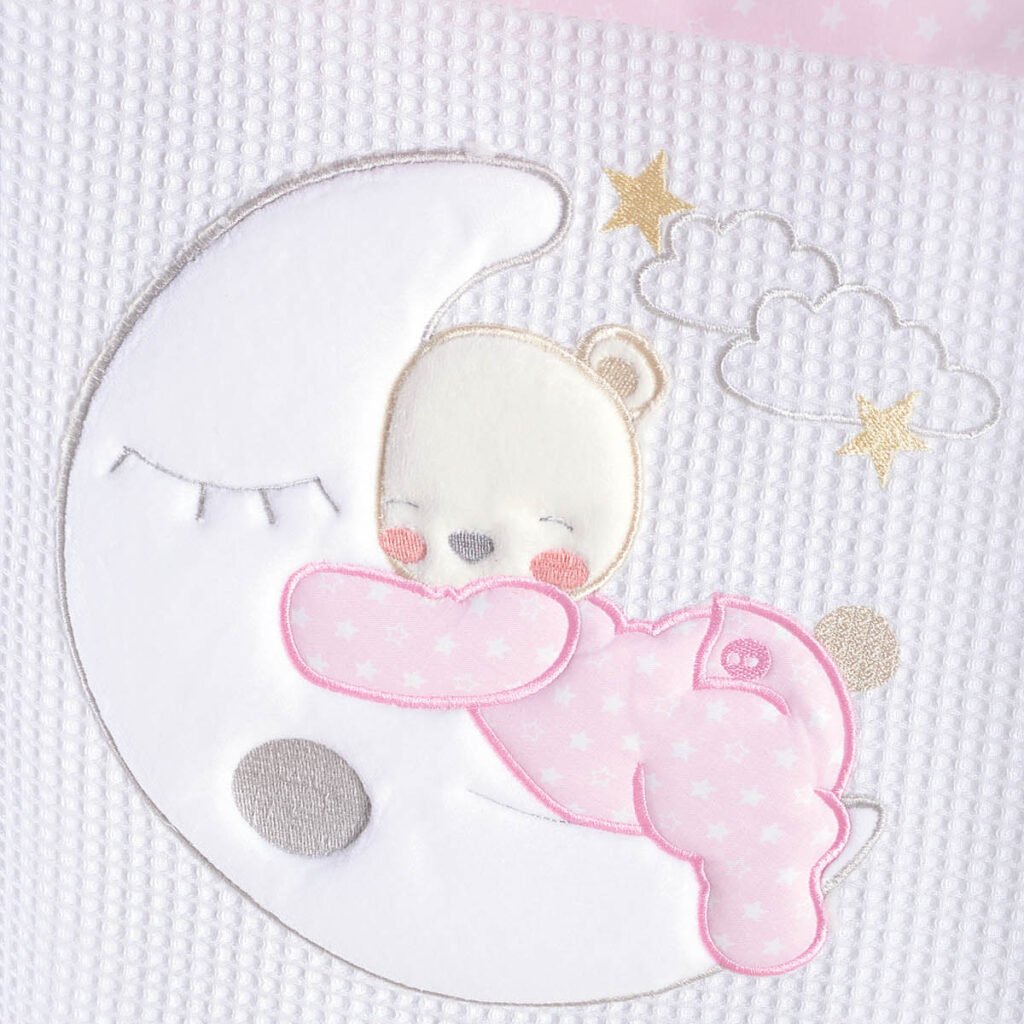 MOON SWING POZ - KOYBEΡΤΑ ΠΙΚΕ ΜΕ ΚΕΝΤΗΜΑ - ΡΟΖ - 120X150 - Rythmos