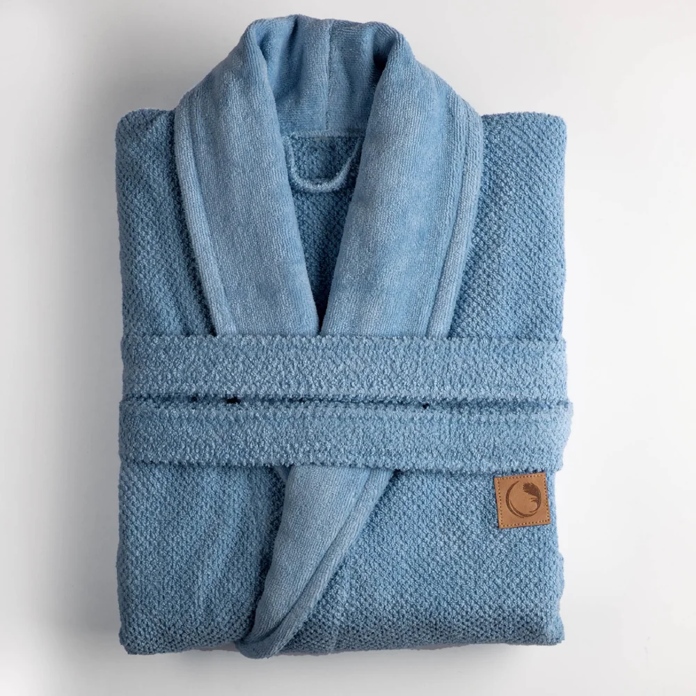 Alternative view of Μπουρνούζι Ενηλίκων Με Γιακά Lava Πετρόλ - L - Πετρόλ - Borea Home Textiles