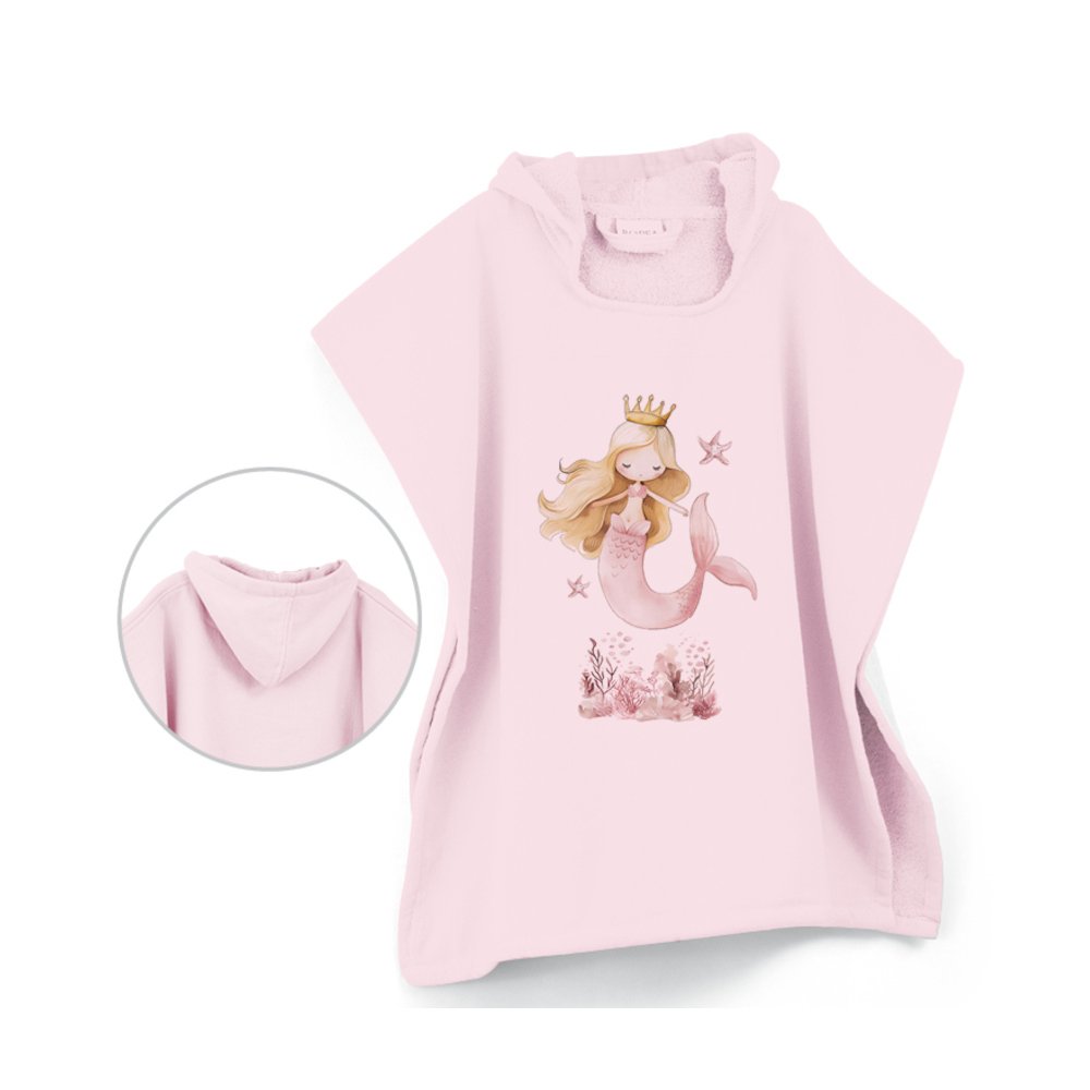 Παιδικό Πόντσο Θαλάσσης Reef - 60 x 60 cm - Ροζ - Borea Home Textiles