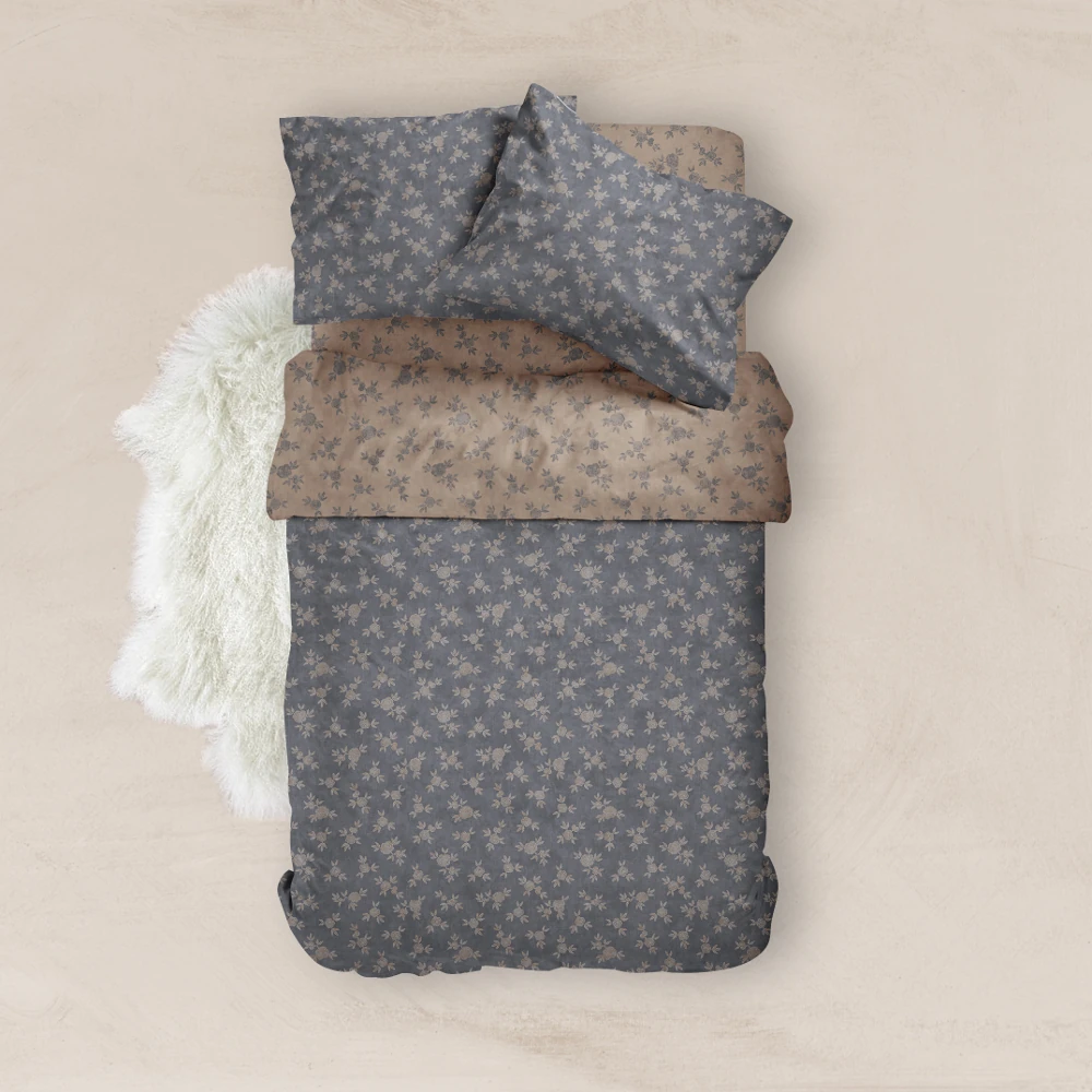 Παπλωματοθήκη Εμπριμέ Elite Μονή - 160 x 240 cm - Μπλε - Borea Home Textiles