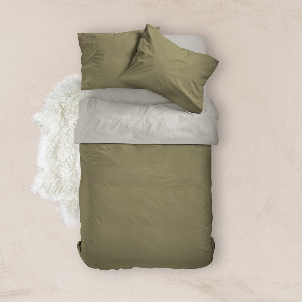 Παπλωματοθήκη Μονόχρωμη Solid Μονή - 160 x 240 cm - Πετρόλ-Ποντικί - Borea Home Textiles