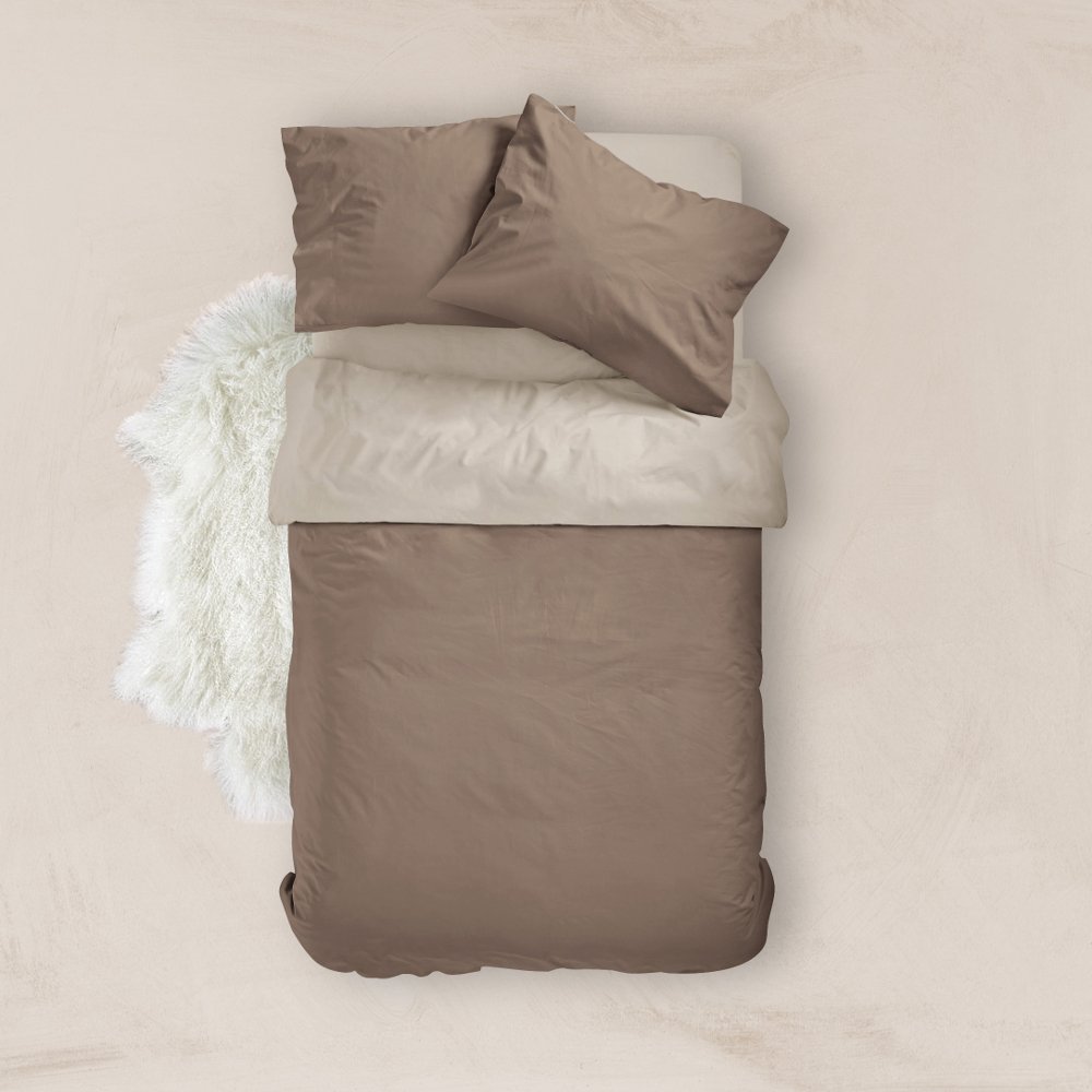 Παπλωματοθήκη Μονόχρωμη Solid Υπέρδιπλη - 220 x 240 cm - Μπορντώ-Ποντικί - Borea Home Textiles - Image 5