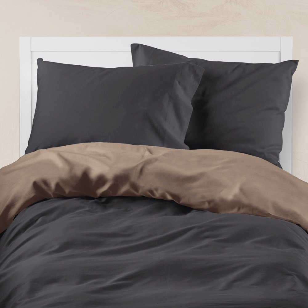 Alternative view of Παπλωματοθήκη Μονόχρωμη Solid Υπέρδιπλη - 220 x 240 cm - Βεραμάν-Γκρι - Borea Home Textiles