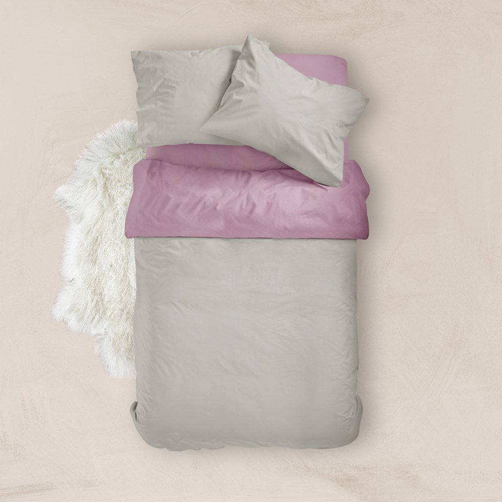 Παπλωματοθήκη Μονόχρωμη Solid Υπέρδιπλη - 220 x 240 cm - Μπορντώ-Ποντικί - Borea Home Textiles - Image 11